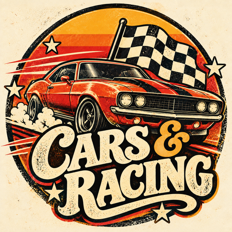 Cars & Racing retro ringer tee category graphic