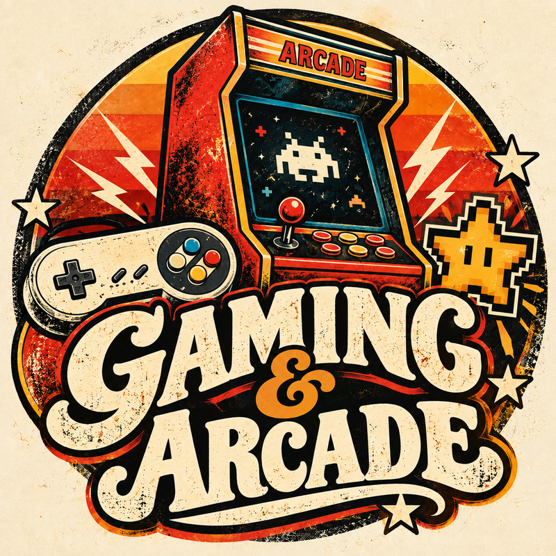 Gaming & Arcade retro ringer tee category graphic