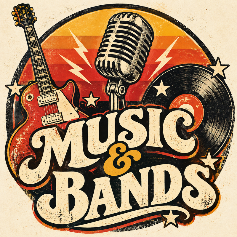 Music & Bands retro ringer tee category graphic