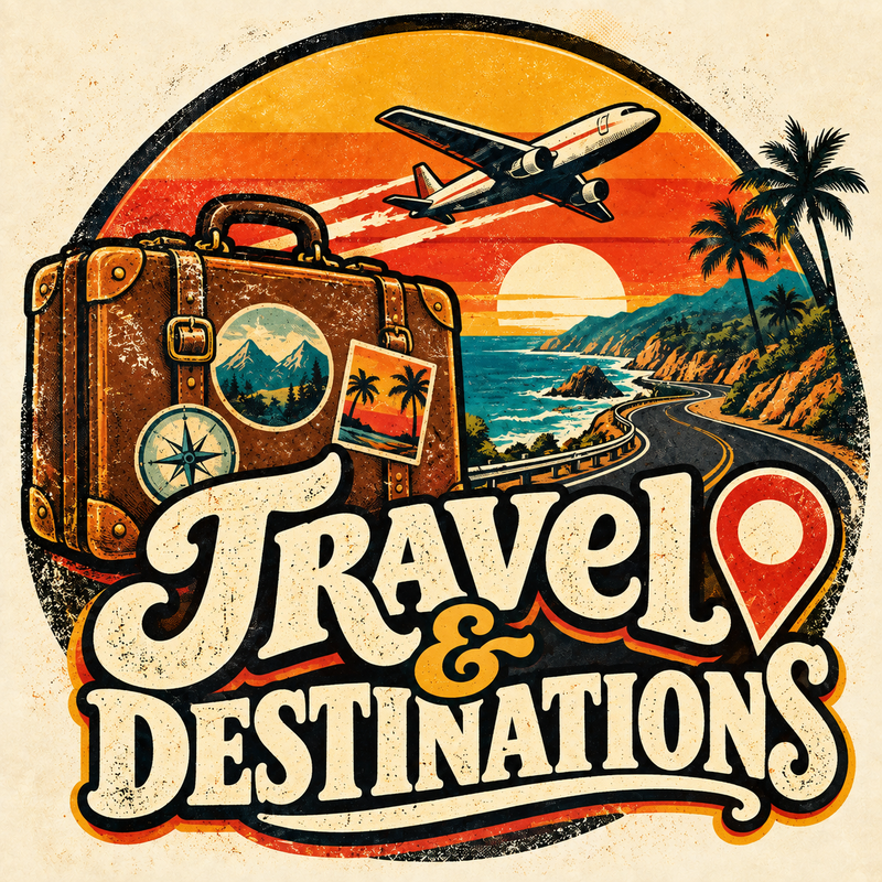 Travel & Destinations retro ringer tee category graphic