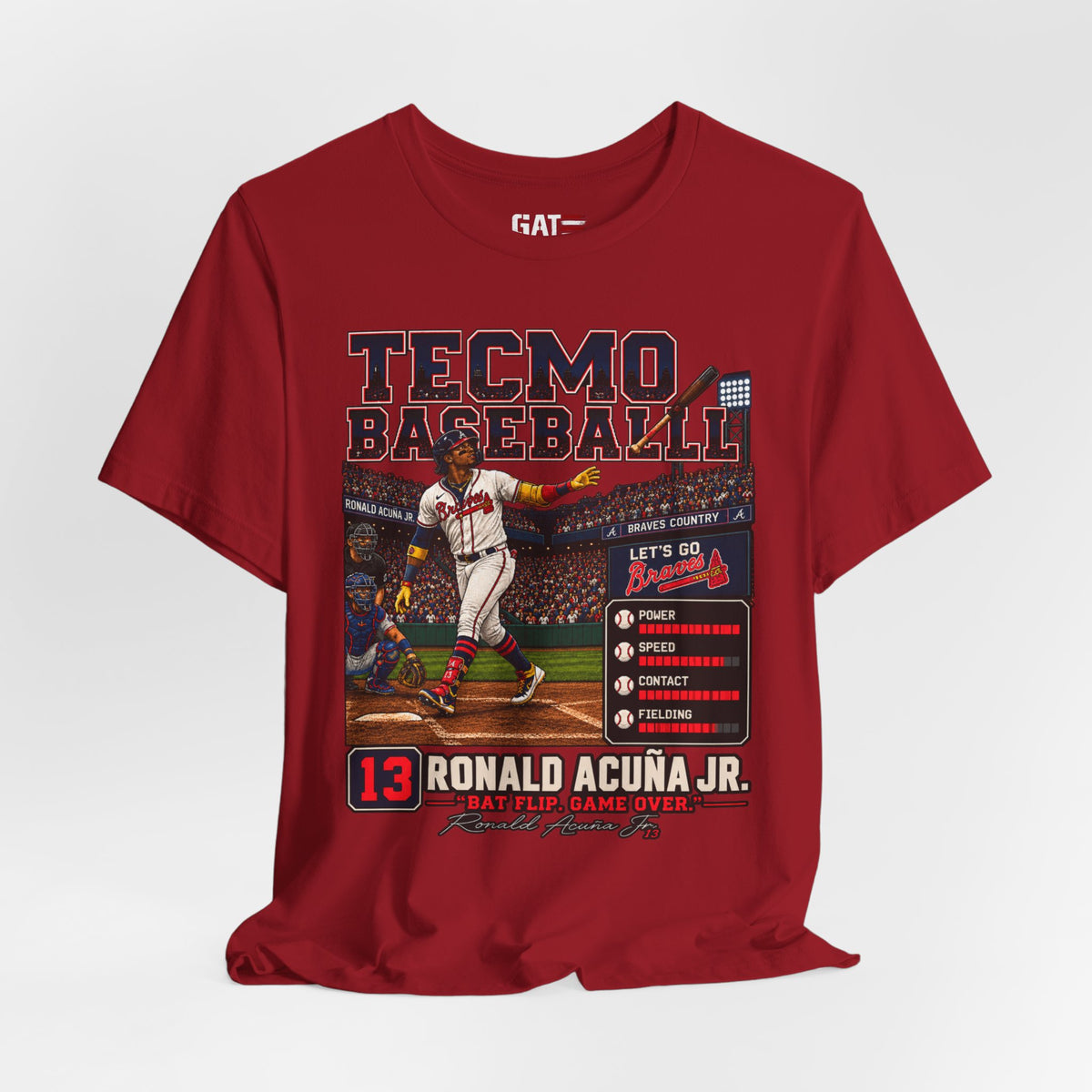 Ronald Acuña Jr. Tee Atlanta Braves — Retro Arcade Baseball T-Shirt