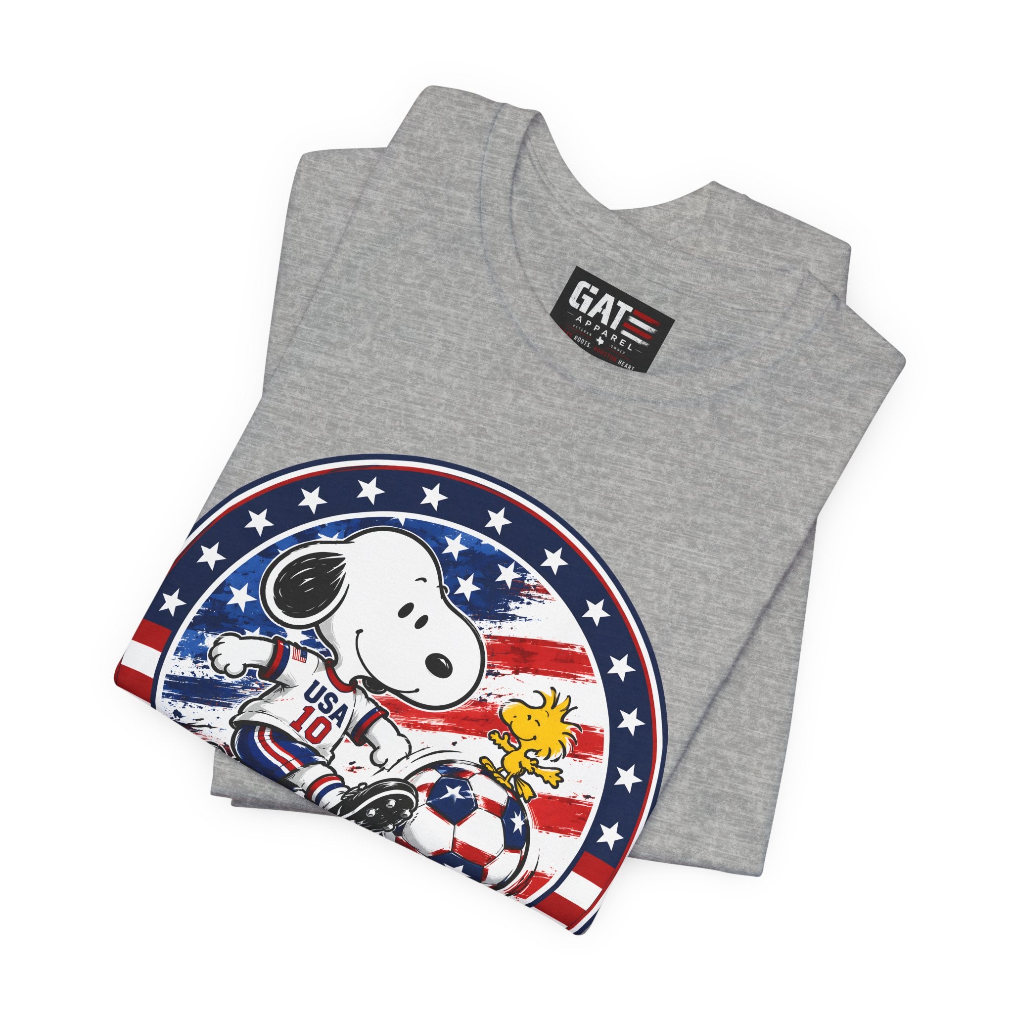 USA Soccer Snoopy Shirt  Patriotic USA Soccer Tee American Flag Design, World Cup, Soccer Fan