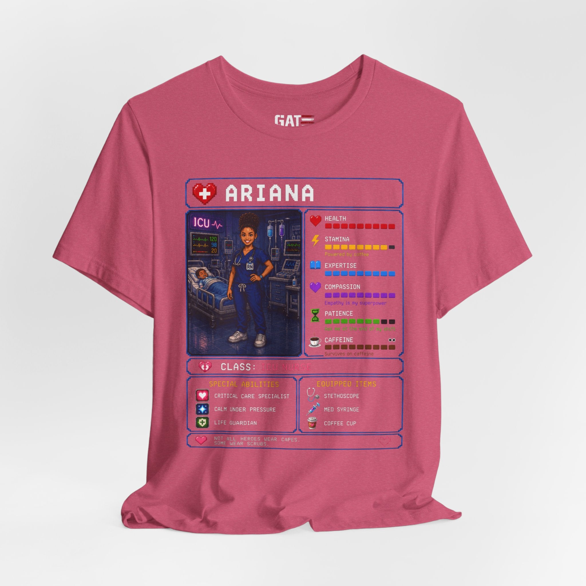 Custom ICU Nurse RPG Character Shirt | Personalized Nurse Gift