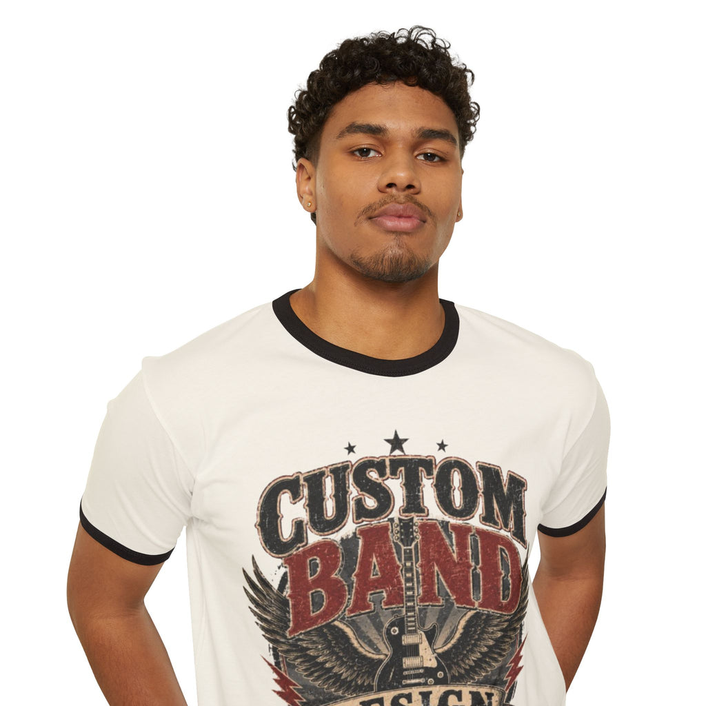 Band Graphic Ringer T-Shirt — "Custom Band Design" Retro Rock Tee