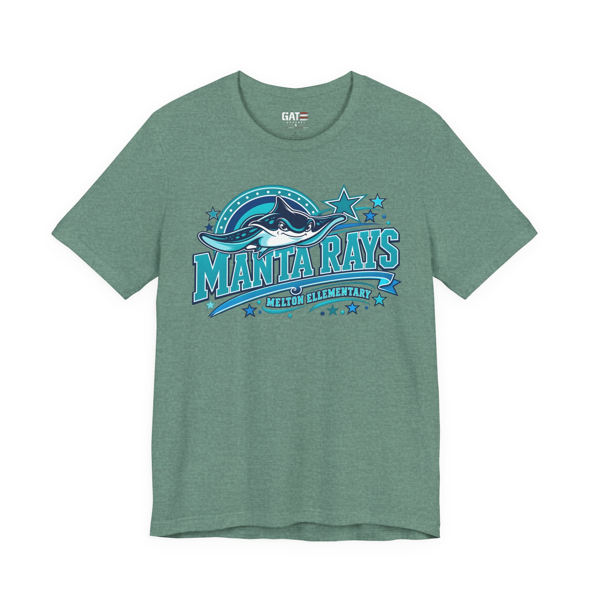 Melton Manta Rays Graphic Tee – Retro Ocean School Spirit Shirt