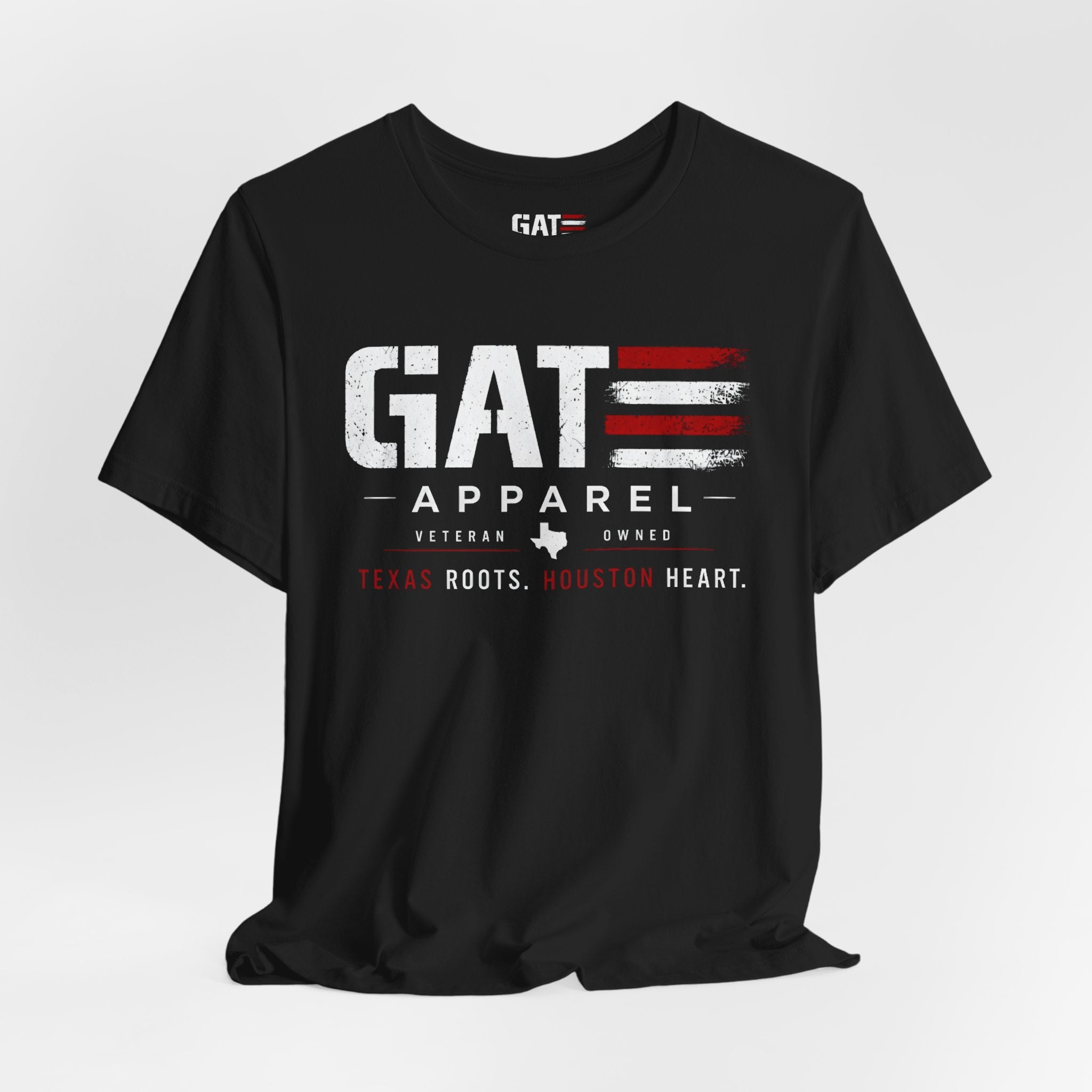 Official Gat Apparel Texas Roots Austin Heart T-Shirt | Vintage Flag Logo, GAT Logo