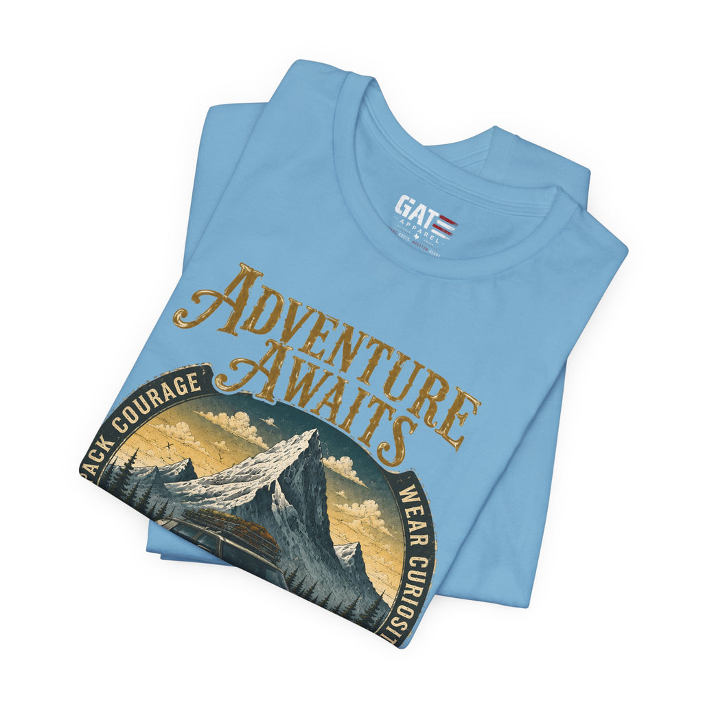 Adventure Awaits Shirt, Rivian Camping, Mountain Adventure Tee, Overlanding Shirt, Off Road SUV Graphic Tee, Outdoor, Nature Lover Shirt
