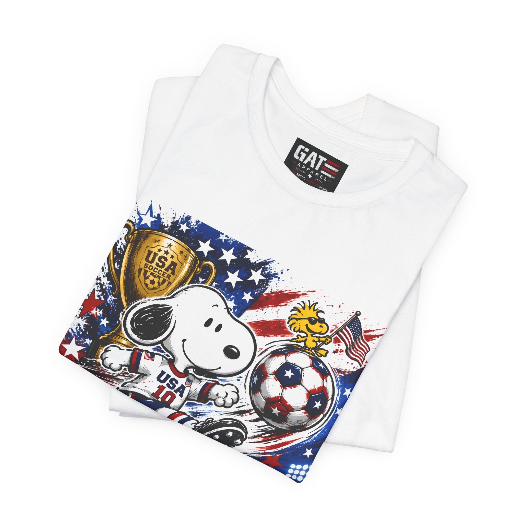 Snoopy USA Soccer Tee | Patriotic Soccer Graphic T-Shirt