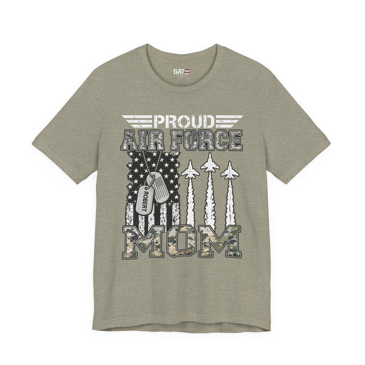 Air Force – Personalized Mom/Dad T-Shirt | Custom Name Dog Tag Tee