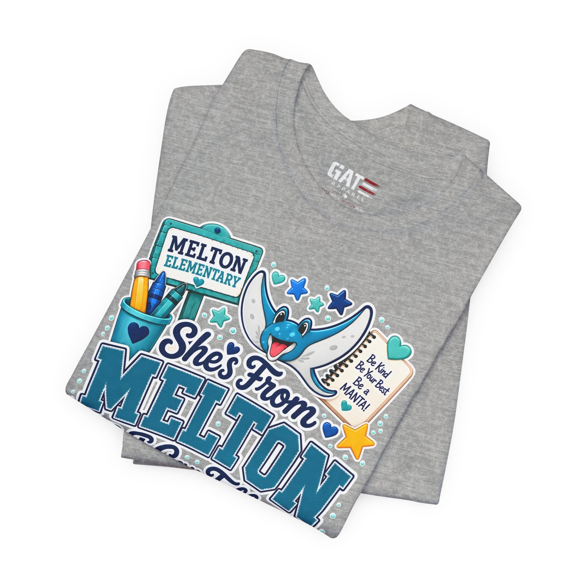 She's From Melton School Tee — Manta Pride Elementary Graphic T‑Shirt