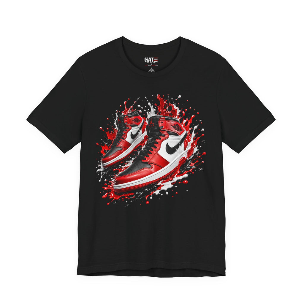 Sneaker Splash T-Shirt — Red/Black Air Shoe Graphic Tee