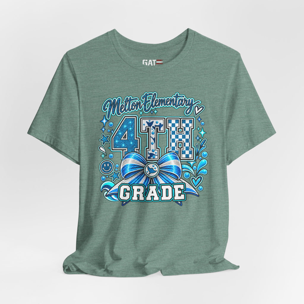 Melton 4th Grade School T‑Shirt — Bow Design