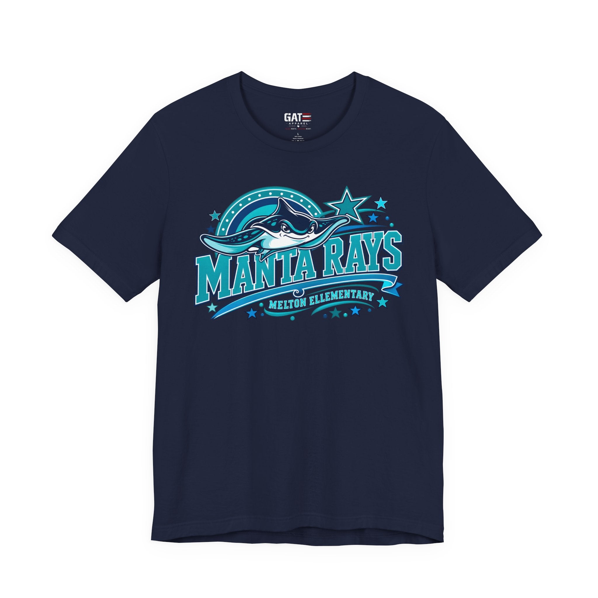 Melton Manta Rays Graphic Tee – Retro Ocean School Spirit Shirt