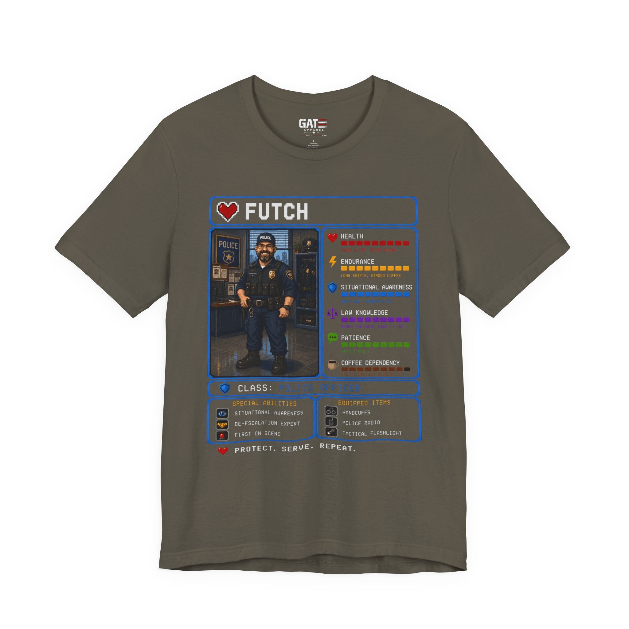 Custom Police Officer RPG Character Shirt | Personalized Law Enforcement Gift