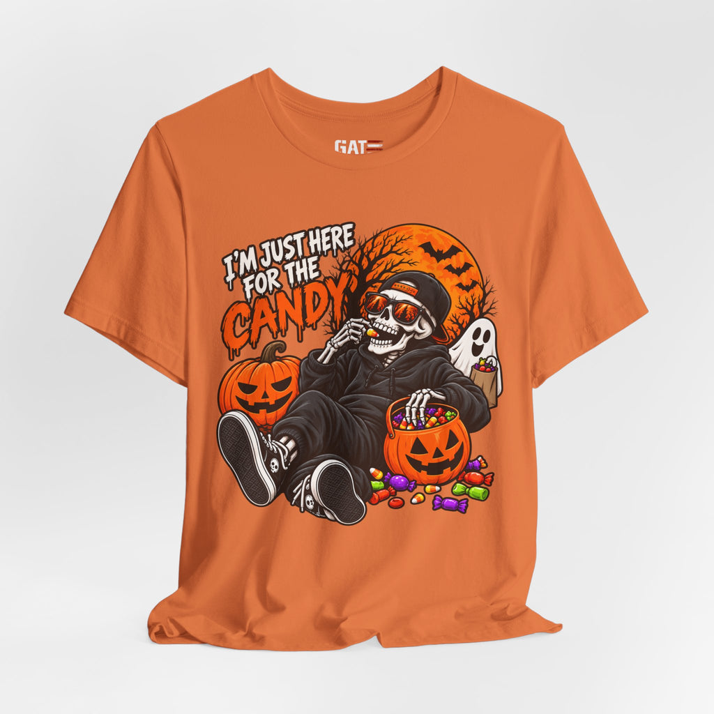 I'm Just Here for the Candy Halloween Skull Shirt | Spooky Tee