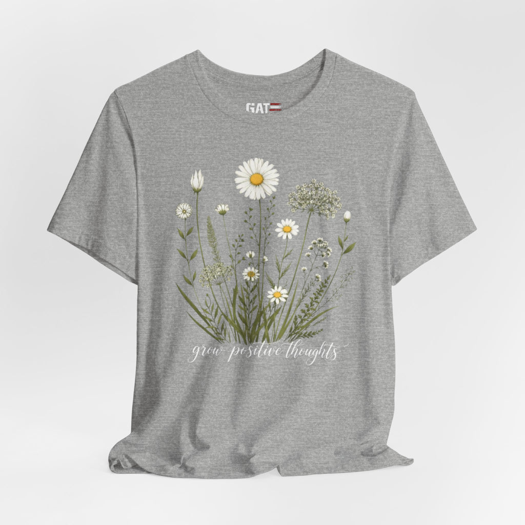 Floral 'Grow Positive Thoughts' T‑Shirt