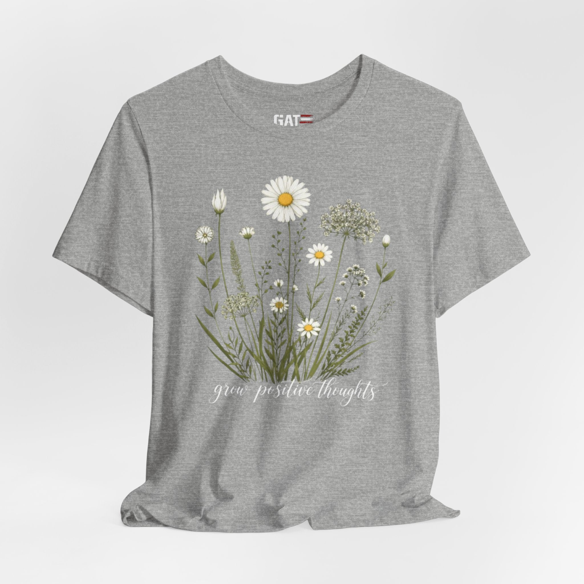 Floral 'Grow Positive Thoughts' T‑Shirt
