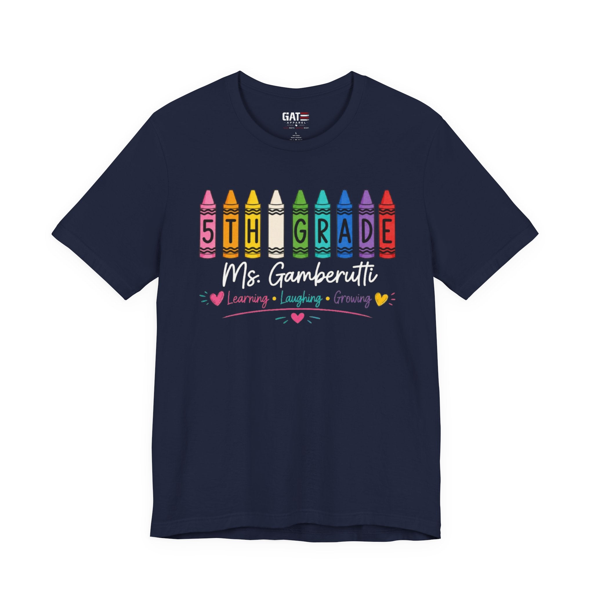 Customize Grade Level and Name Teacher Crayon Shirt