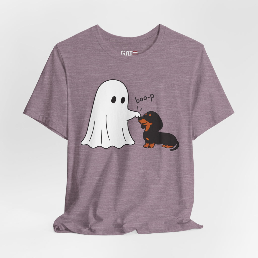 Halloween Ghost & Dachshund — "boo-p" Cute Dog Halloween T-Shirt