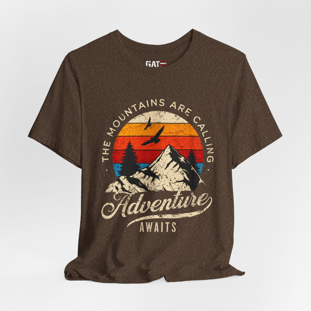 Mountain Adventure Shirt, The Mountains Are Calling Adventure Awaits Tee, Vintage Hiking T Shirt, Camping Shirt, Outdoor Lover Gift, Nature