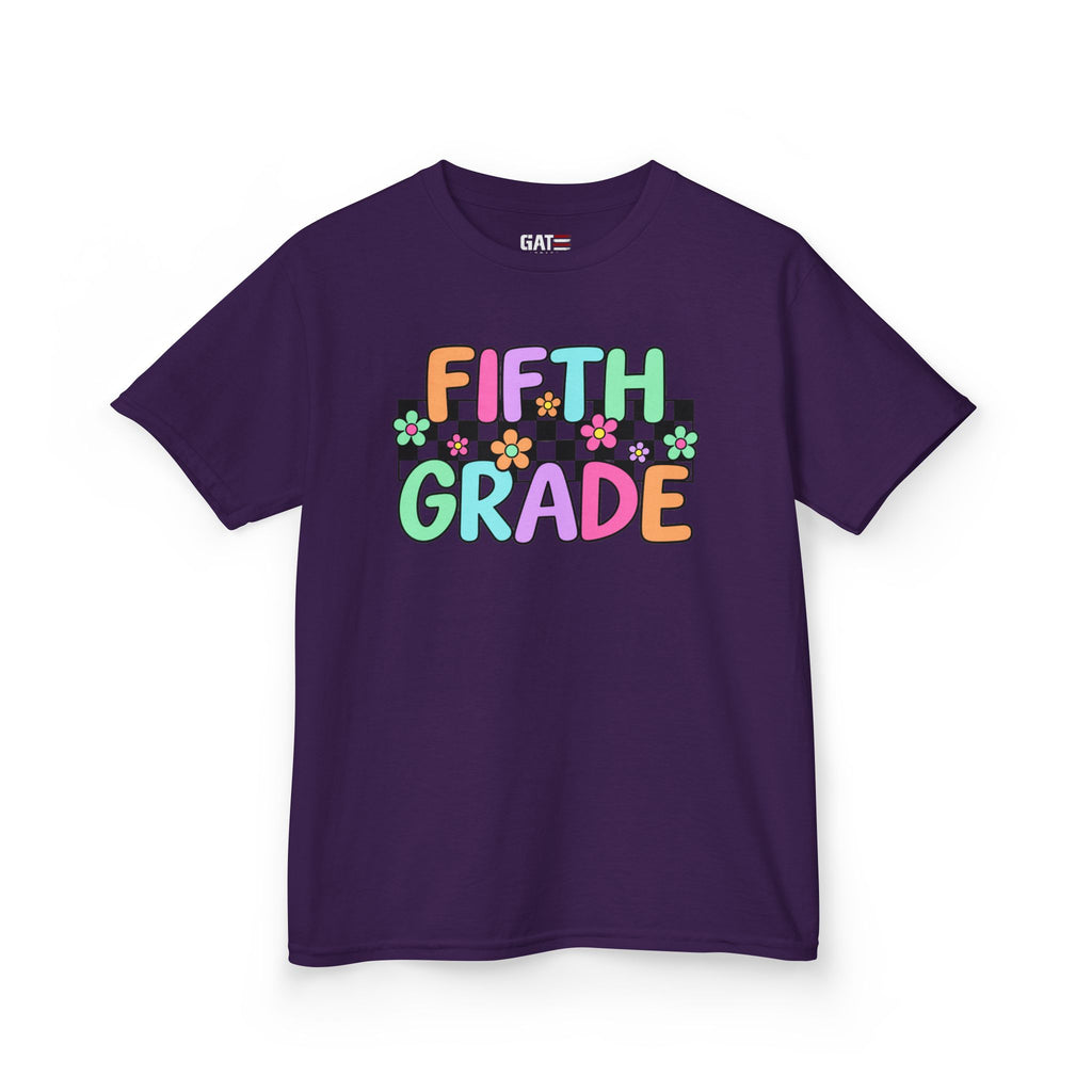 Custom Grade Level Shirt for Kids – Retro Checkered Floral Back to School Tee