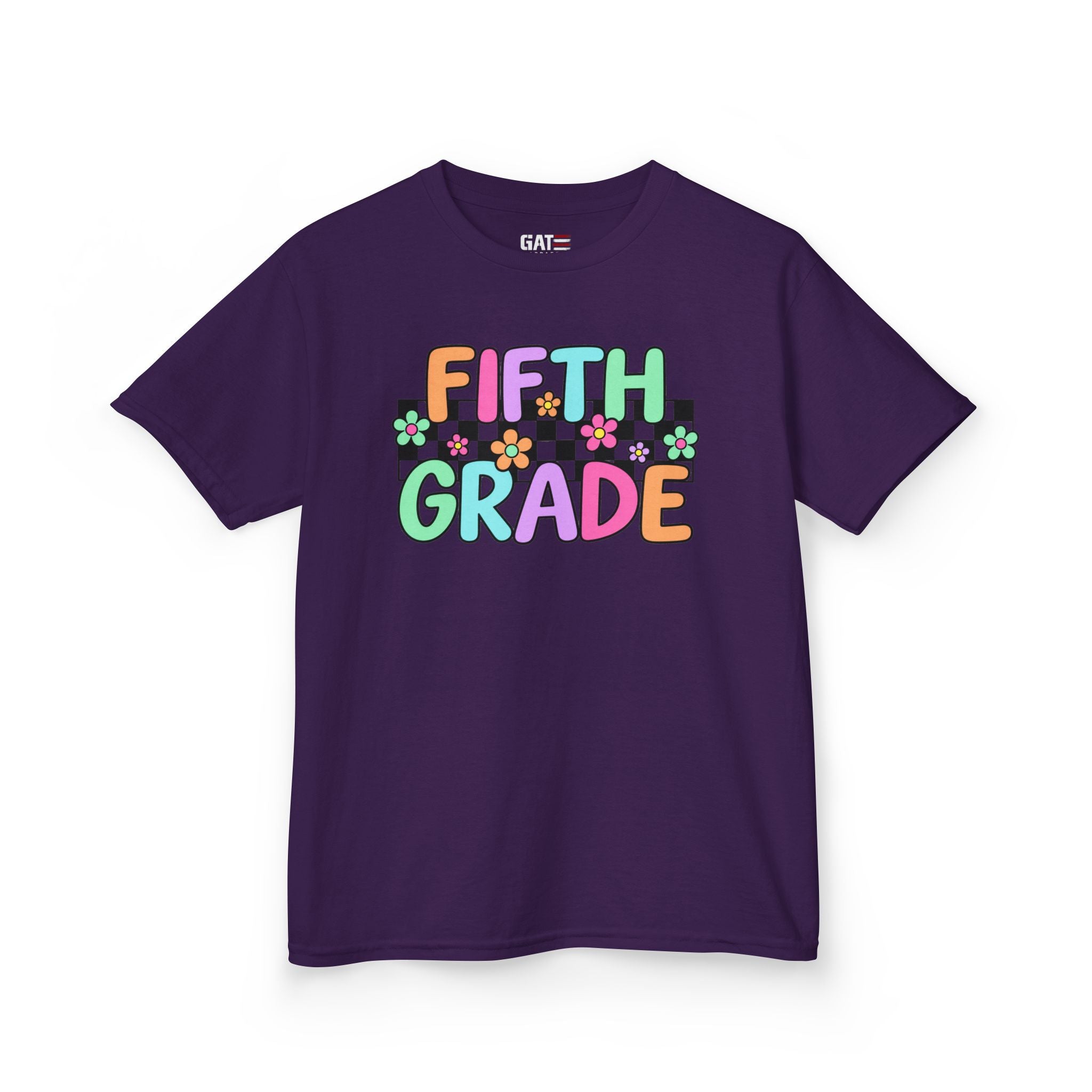 Custom Grade Level Shirt for Kids – Retro Checkered Floral Back to School Tee