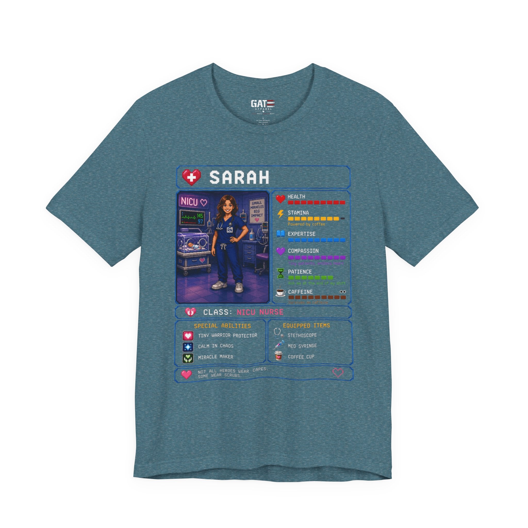 Custom NICU Nurse RPG Character Shirt | Personalized Nurse Gift