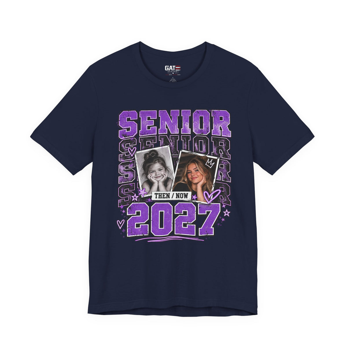 Senior 2027 Then & Now Yearbook Photo Shirt