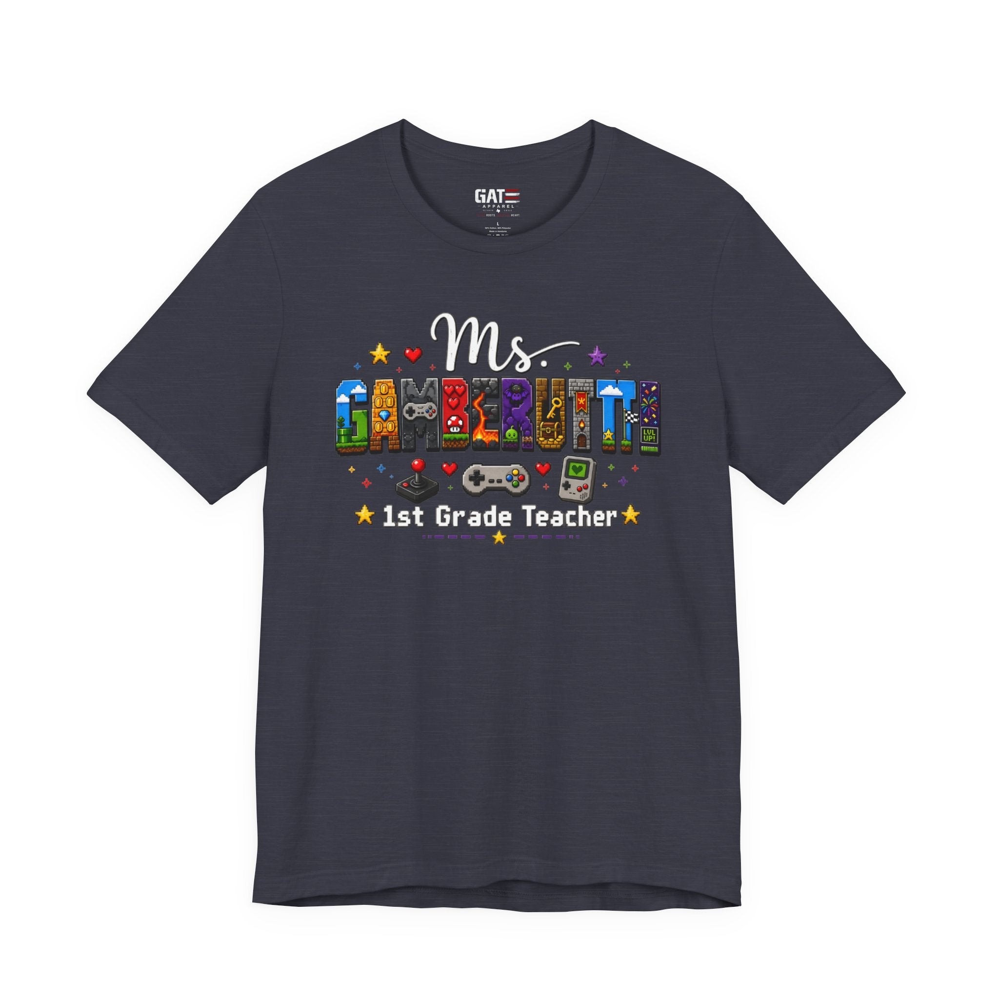 CustomTeacher Gaming T-Shirt Block Letters