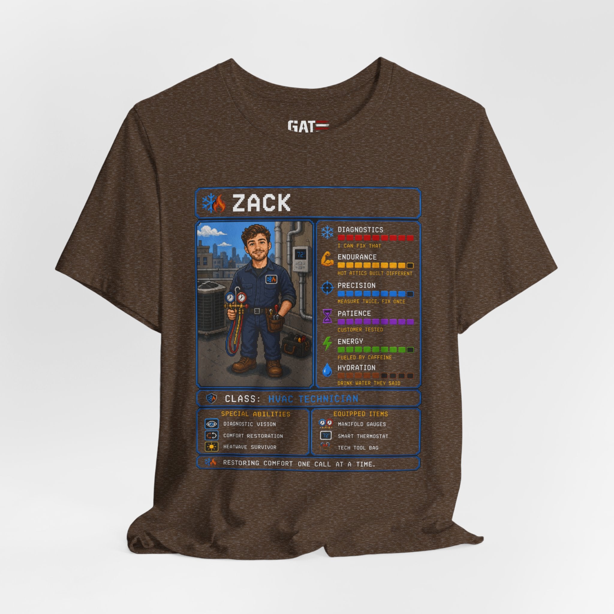 Custom HVAC Technician RPG Character Shirt| Personalized HVAC Tech Gift