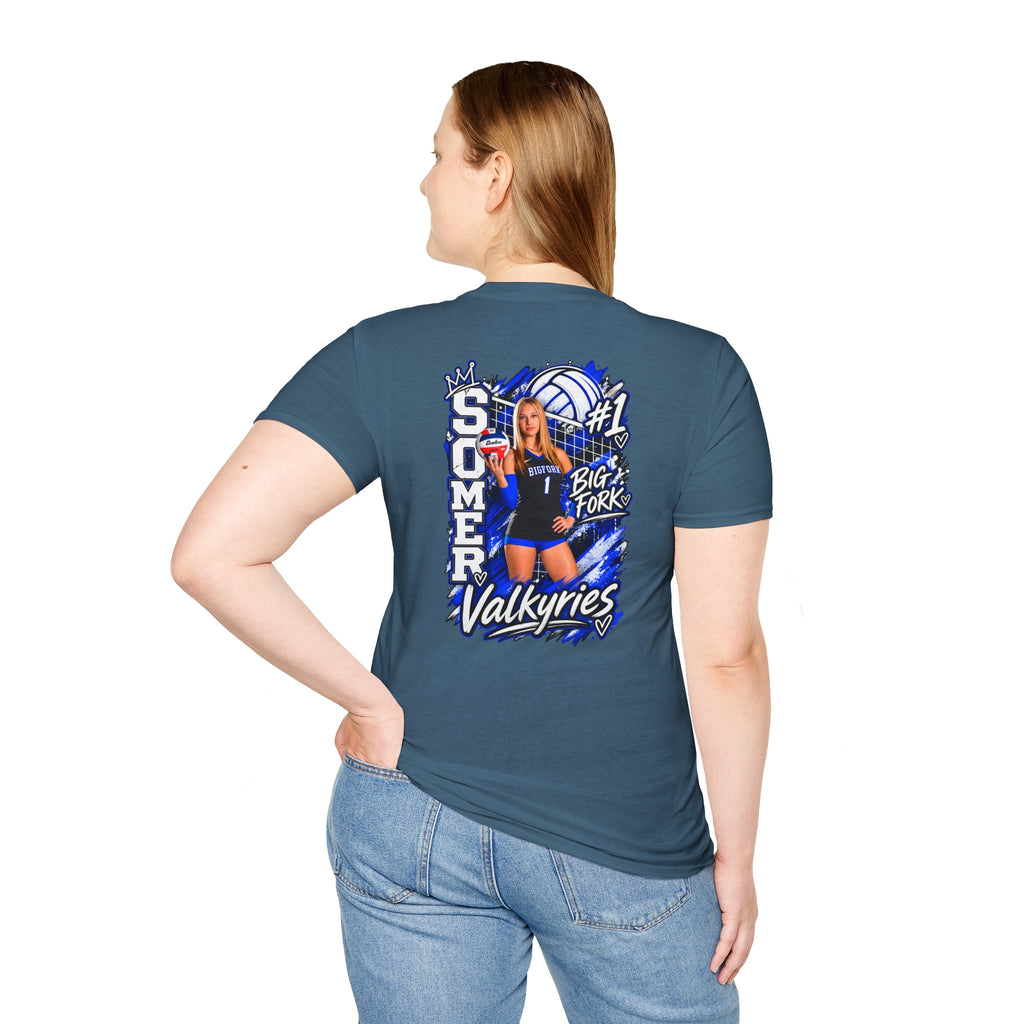 Volleyball Mom Senior Player Photo Tee — Custom Photo Team Name and Number