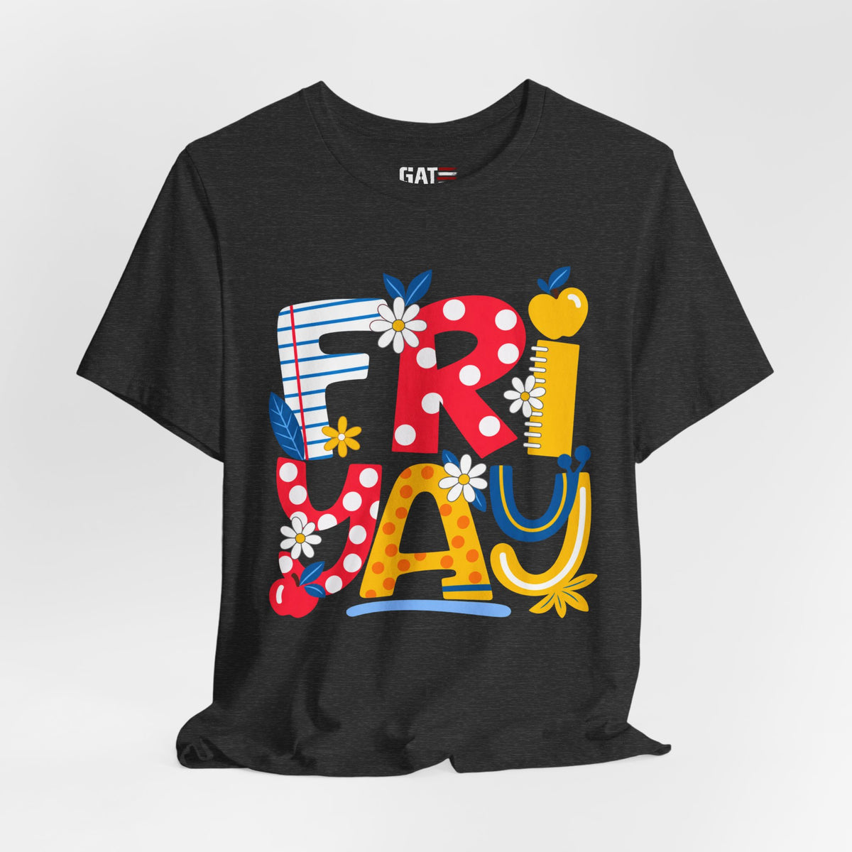 Teacher shirt FRIYAY Floral Tee — Colorful Spring Graphic T‑Shirt