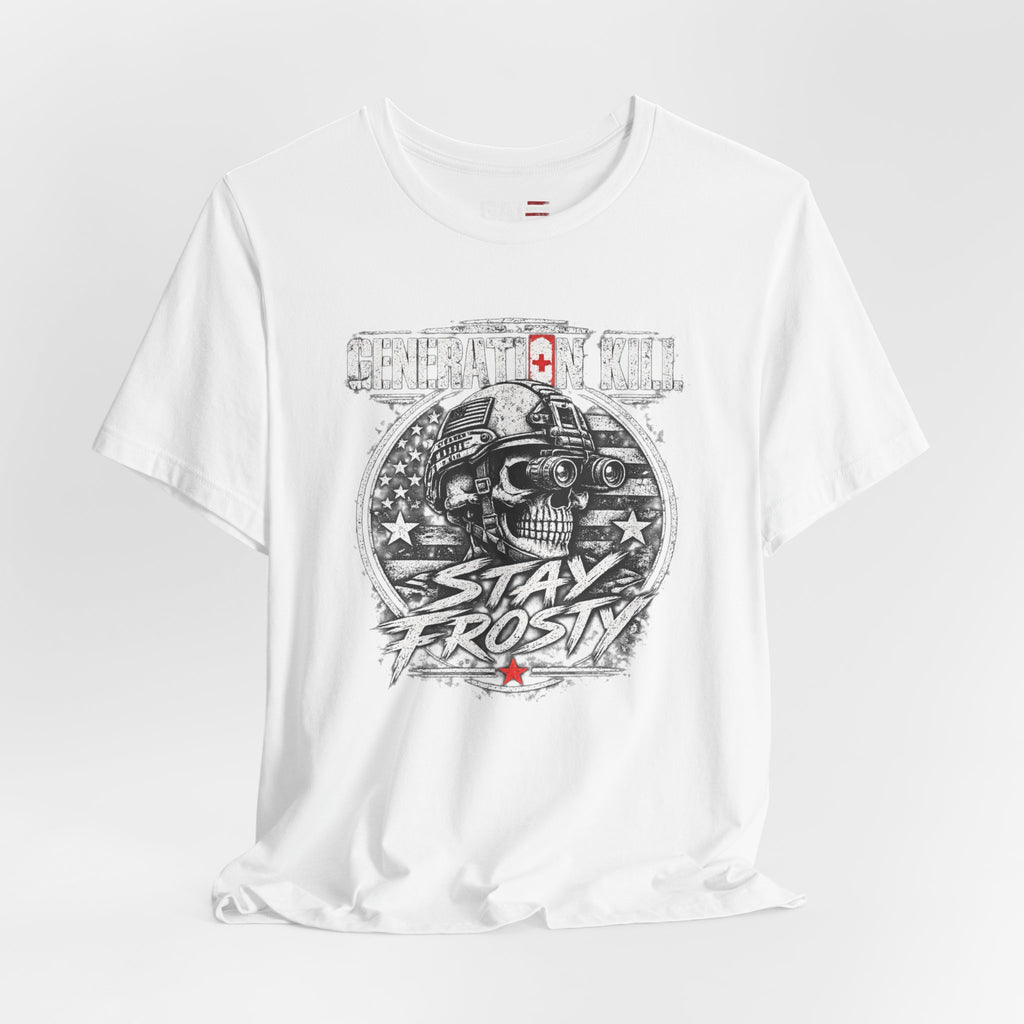Stay Frosty Skull Tee — Military Veteran Retro Graphic T-Shirt