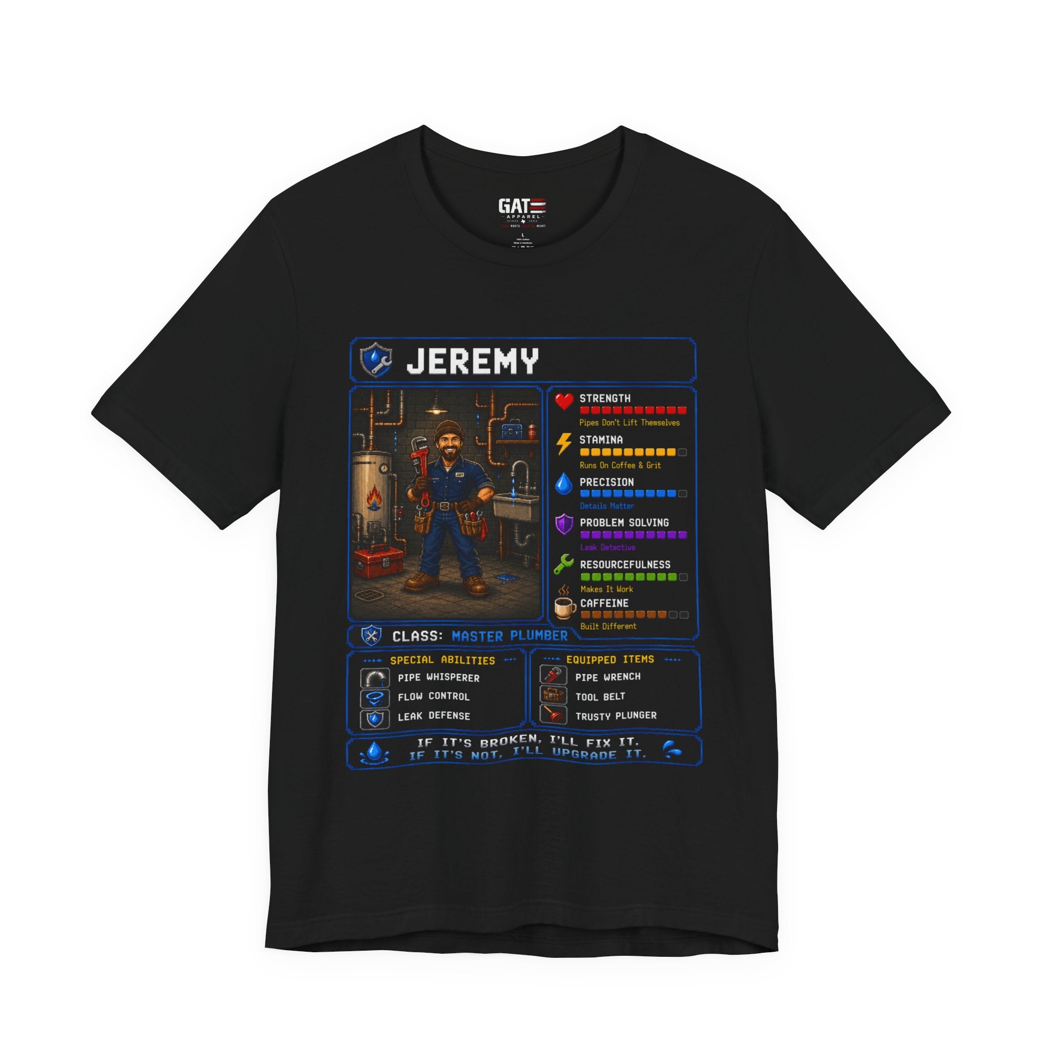 Custom Plumber RPG Character Shirt | Personalized Plumber Gift