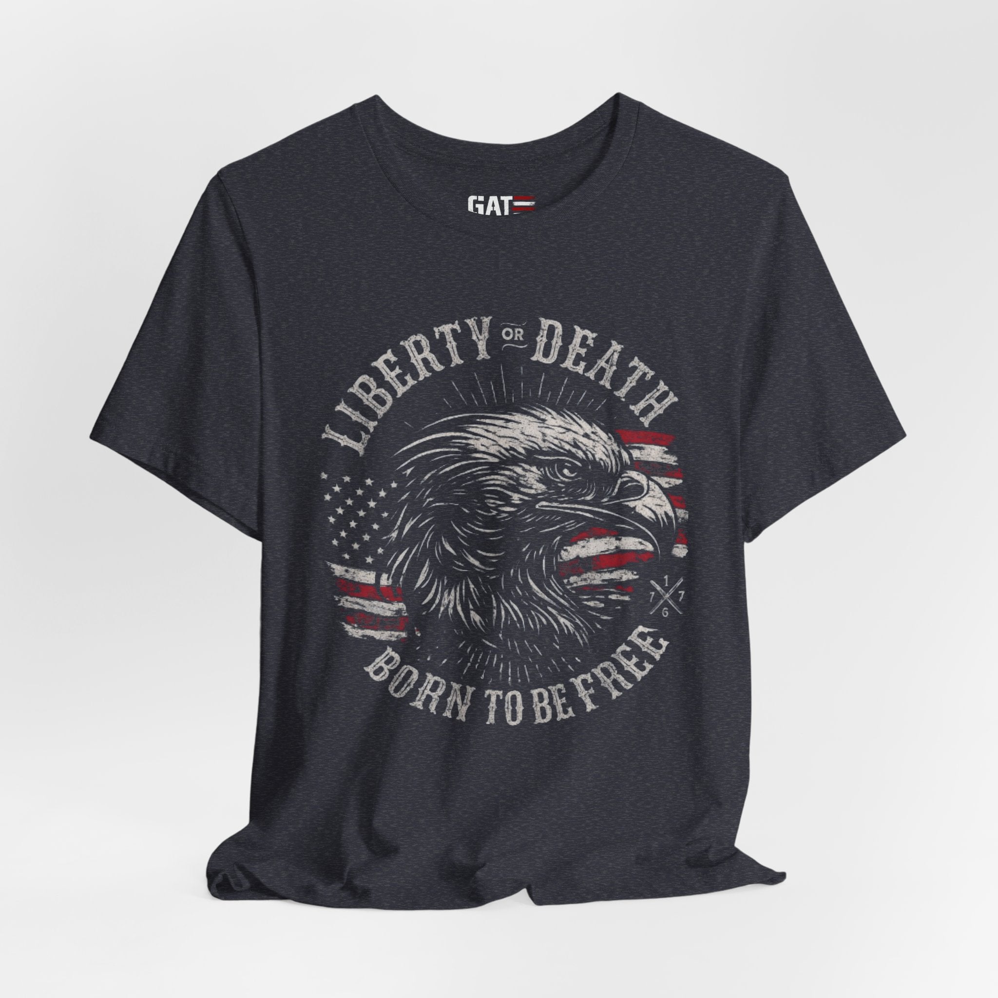 Liberty or Death Shirt, Born to Be Free Patriotic Eagle Tee, 1776 American Flag Shirt, USA Freedom Graphic T-Shirt, Veteran Gift