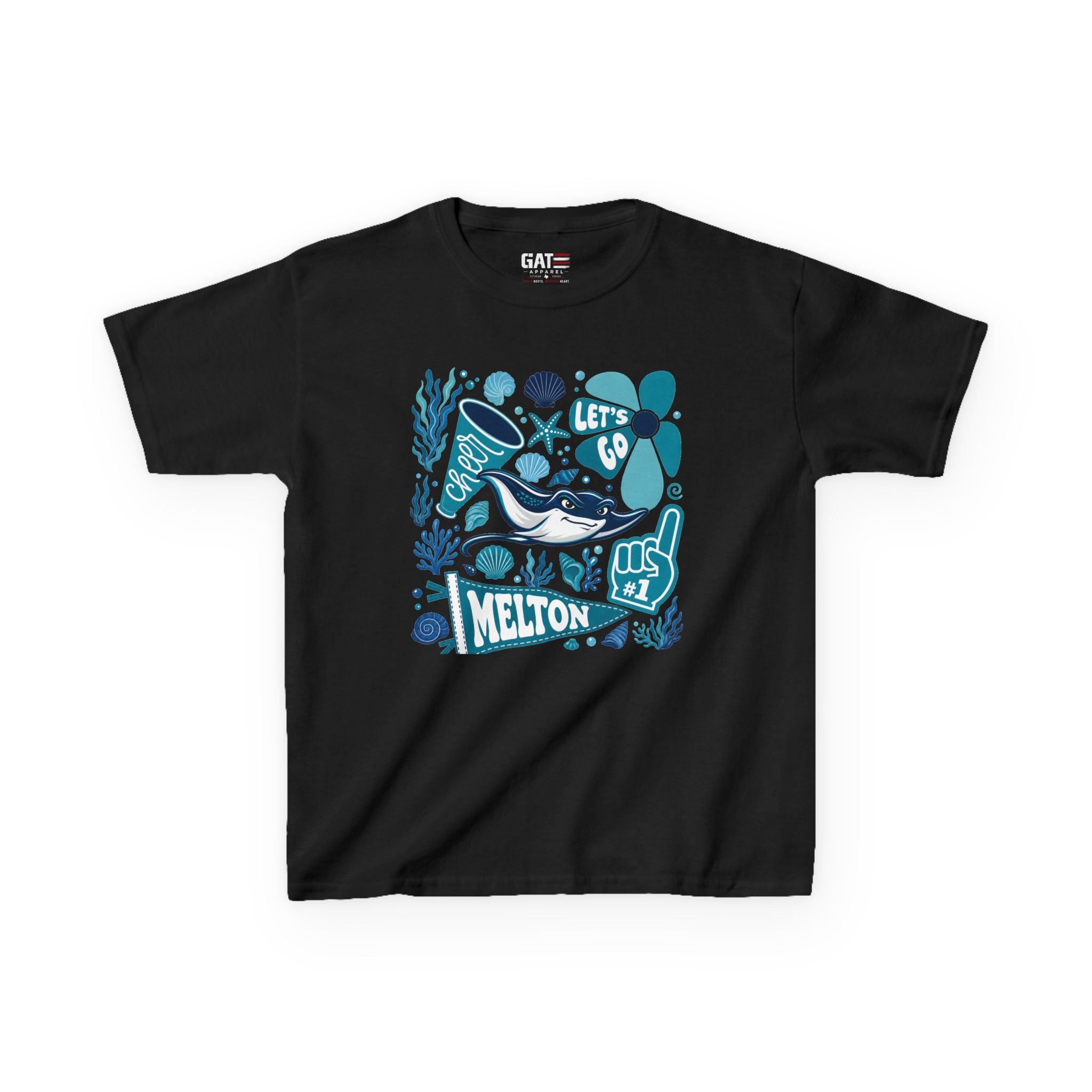 Melton Kids Tee — Blue Ocean Surf Graphic "Melton"