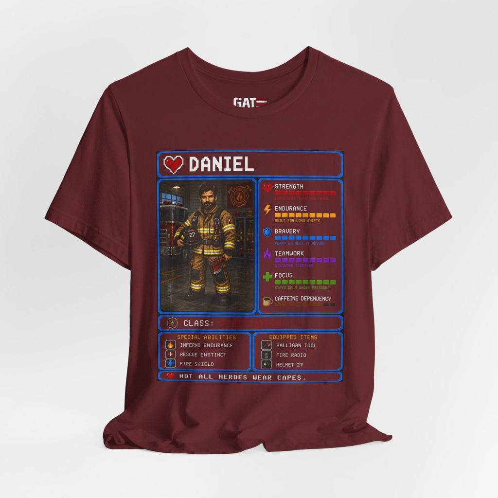 Custom Firefighter RPG Character Shirt | Personalized Firefighter Gift