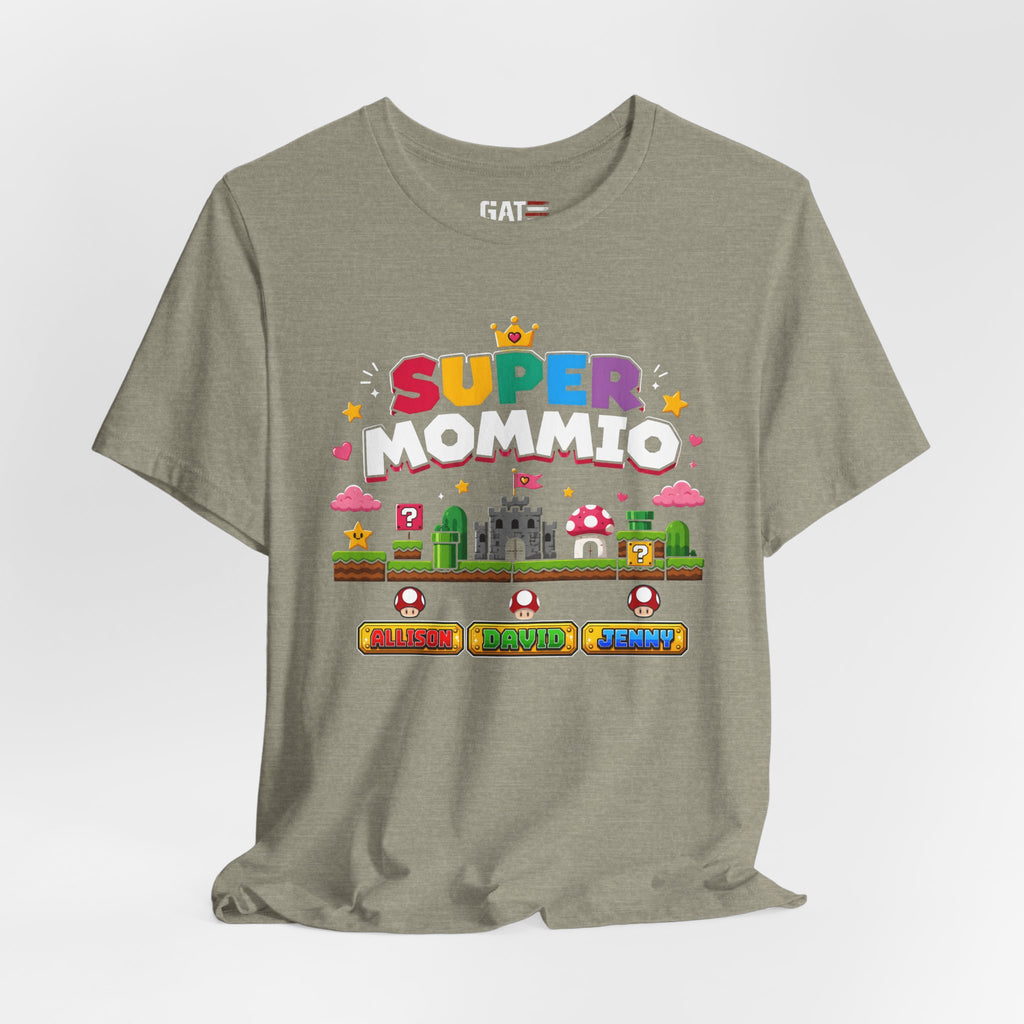 Super Mommio pixel game design T-Shirt | Retro video game mom tee
