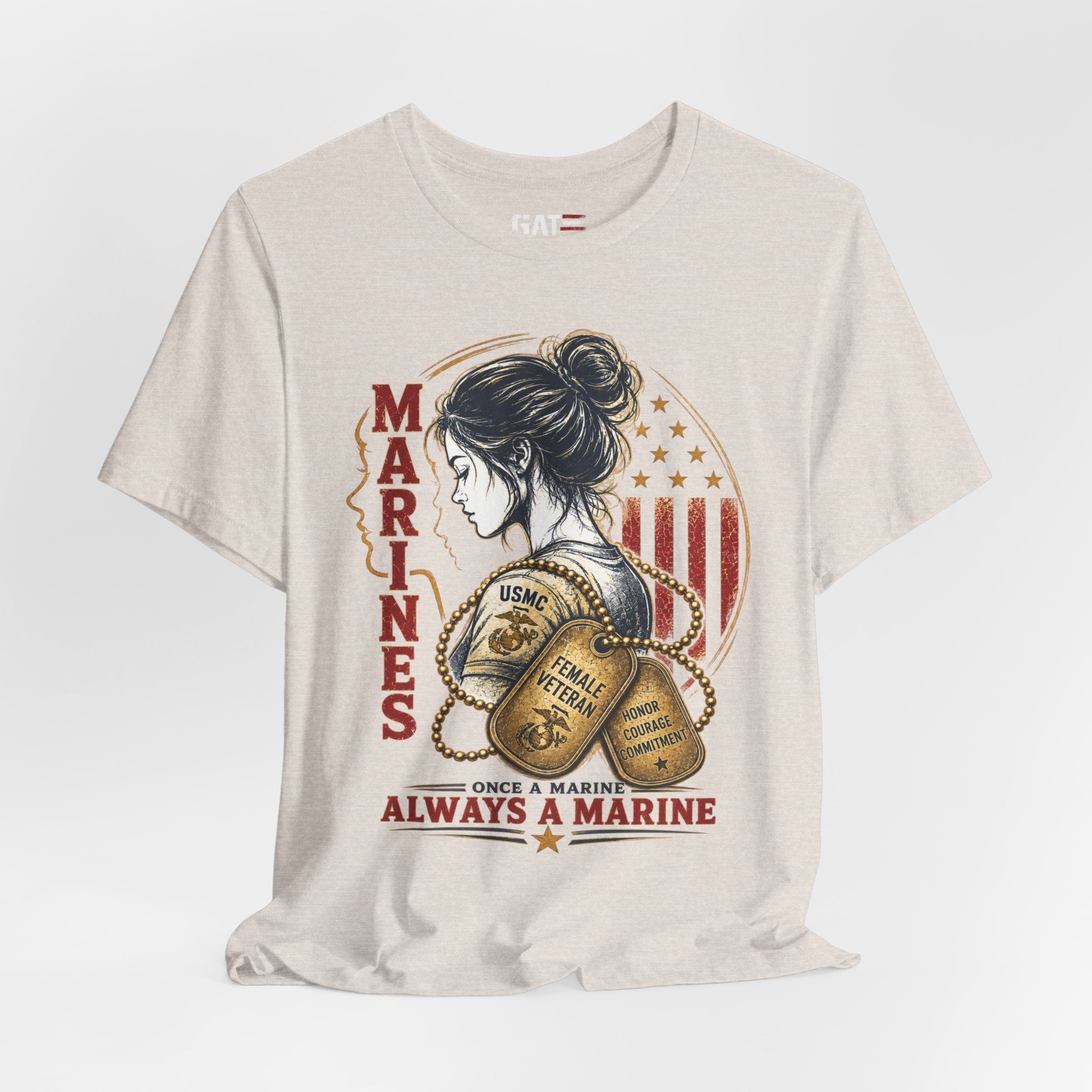 Female Marine Vet T‑Shirt – "Once a Marine, Always a Marine" Patriotic Female Veteran Tee