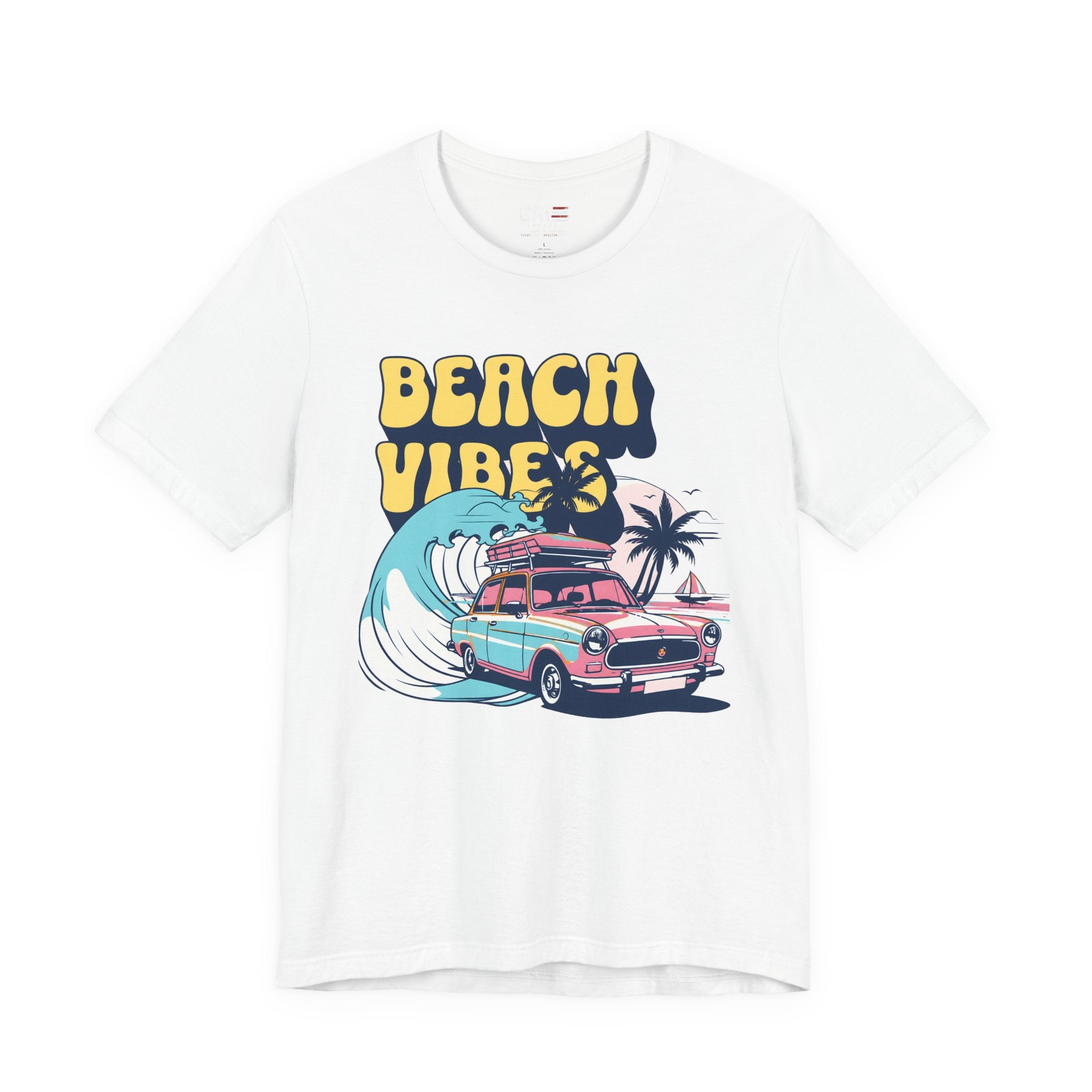 Beach Vibes Shirt, Retro Beach Tee, Vintage Summer Shirt, Coastal Vacation T Shirt, Surf Car Graphic Tee, Groovy Beach Lover Gift