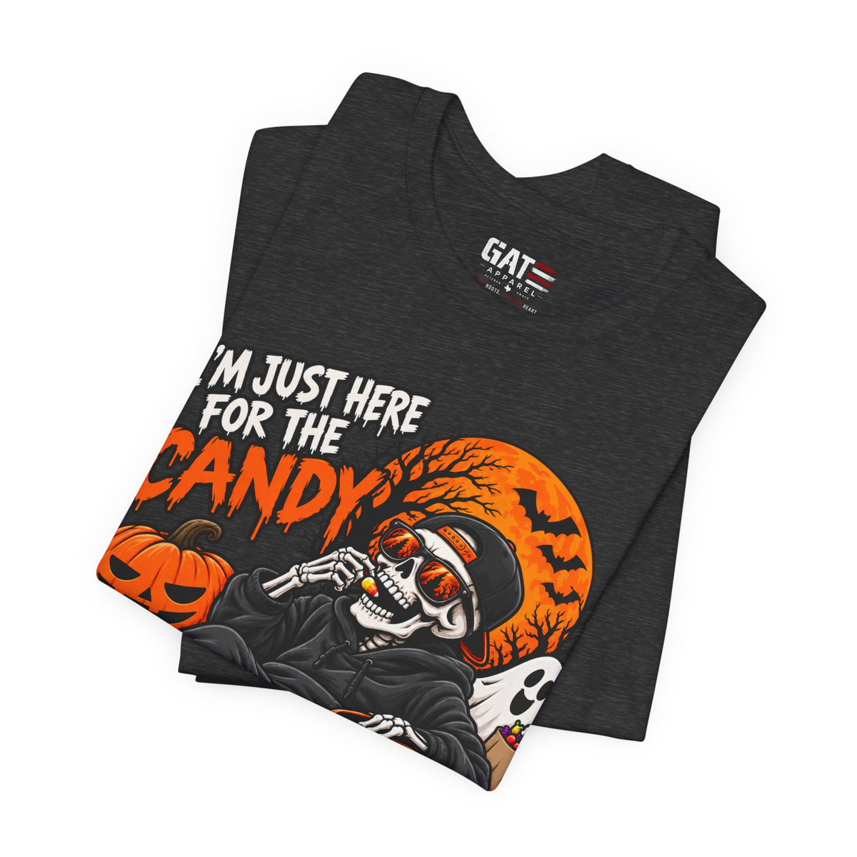 I'm Just Here for the Candy Halloween Skull Shirt | Spooky Tee