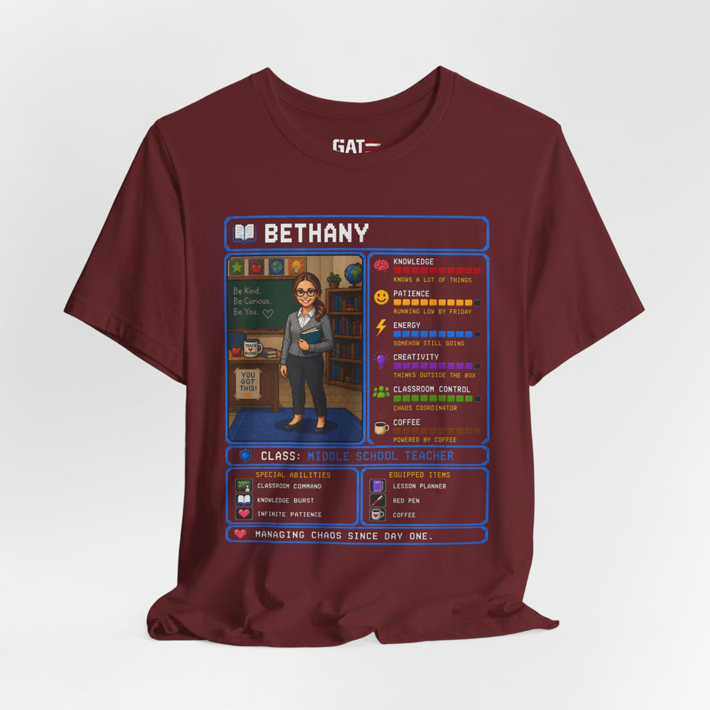 Custom Teacher RPG Character Shirt | Personalized Teacher Gift