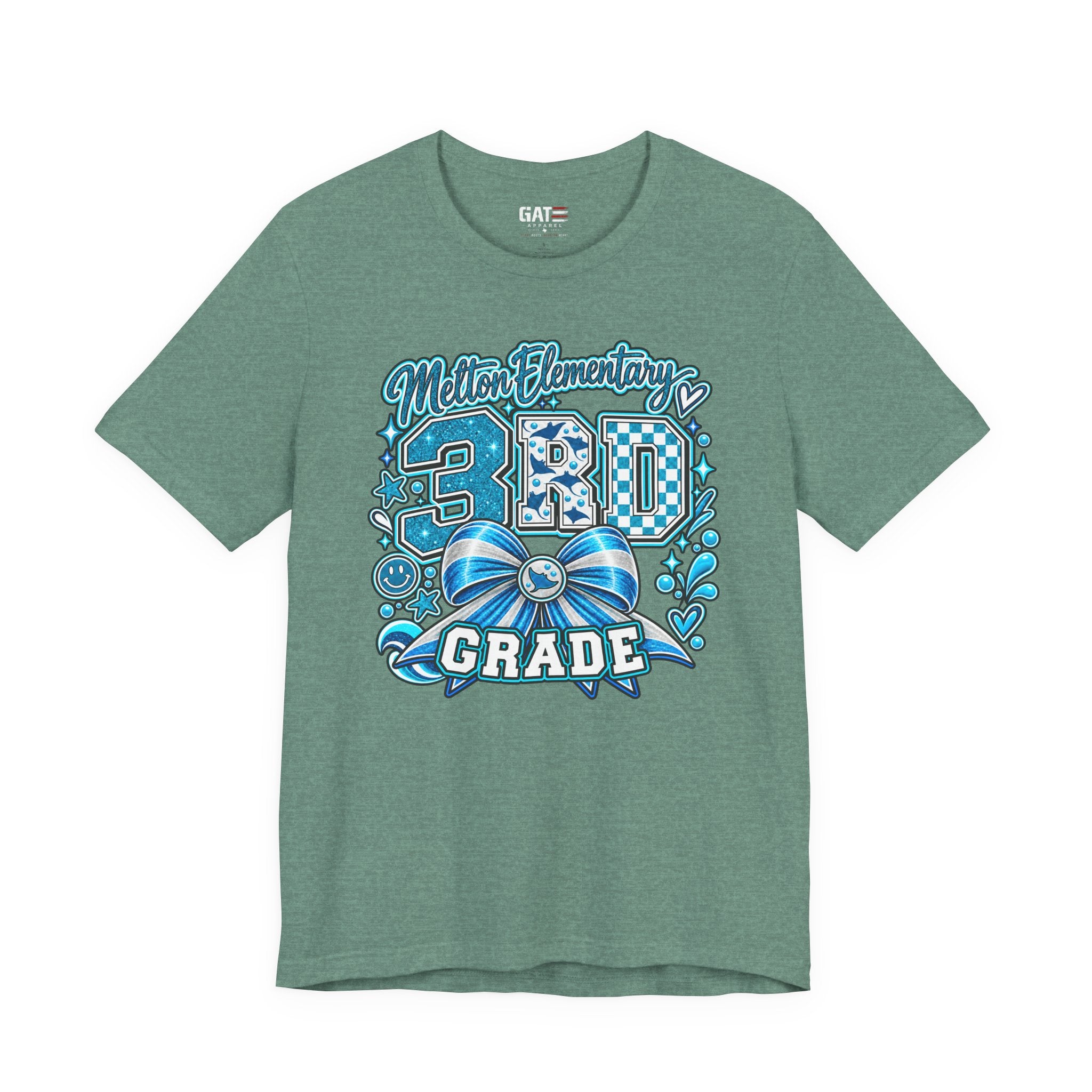 Melton 3rd Grade School T‑Shirt — Bow Design