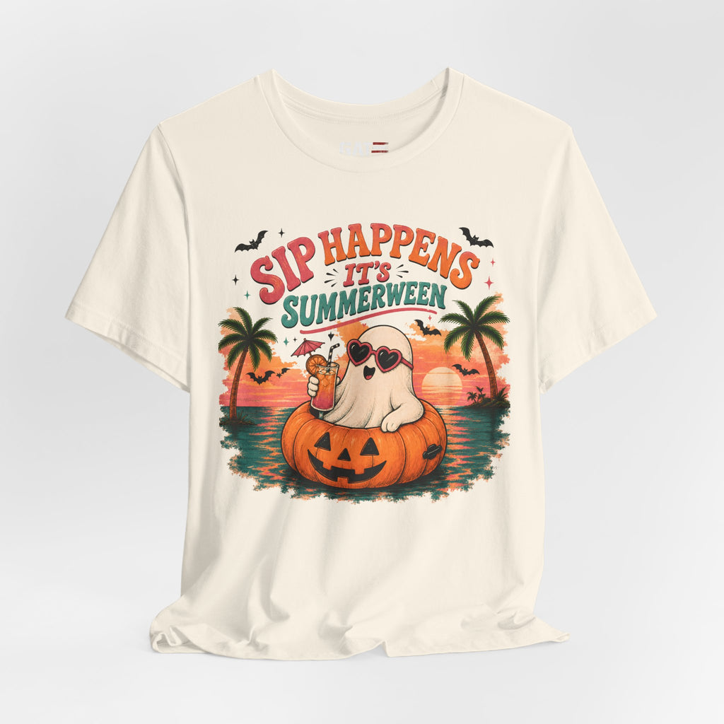 Summerween Shirt, Spooky Beach Shirt, Ghost Beach Tee, Halloween Beach Shirt, Coastal Halloween Tee, Tropical Ghost Shirt