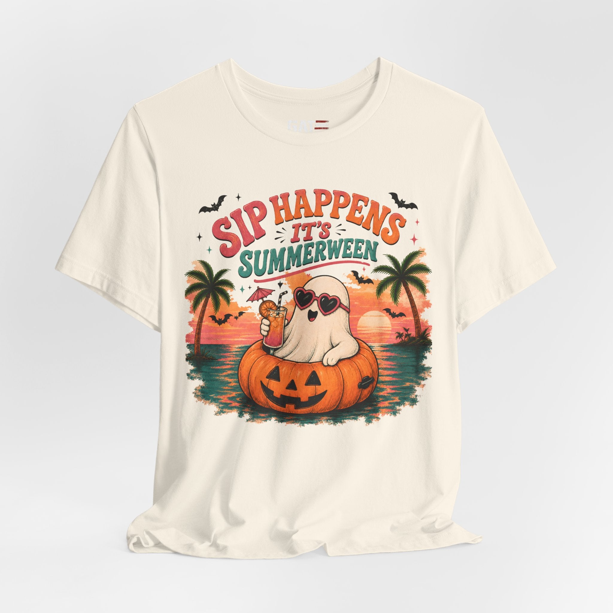 Summerween Shirt, Spooky Beach Shirt, Ghost Beach Tee, Halloween Beach Shirt, Coastal Halloween Tee, Tropical Ghost Shirt
