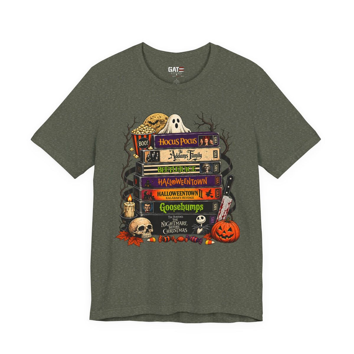 Halloween Movie Stack Shirt | Spooky Classics Tee