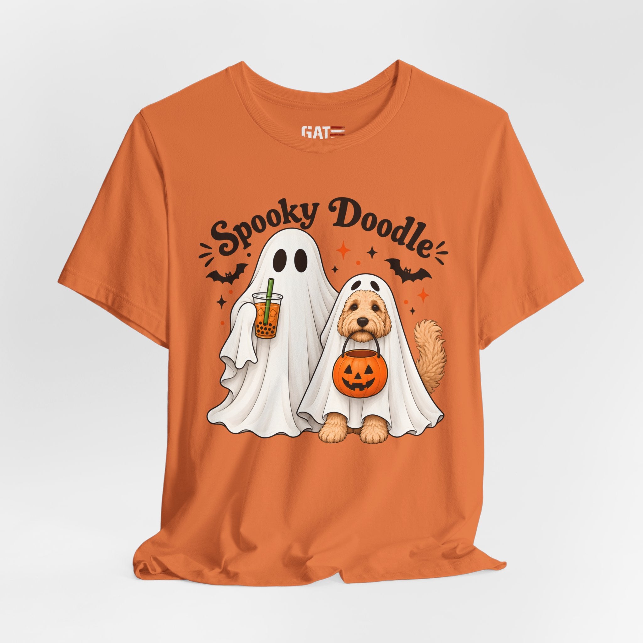 Spooky Doodle Halloween T-Shirt — Ghost & Doodle Dog Pumpkin Costume
