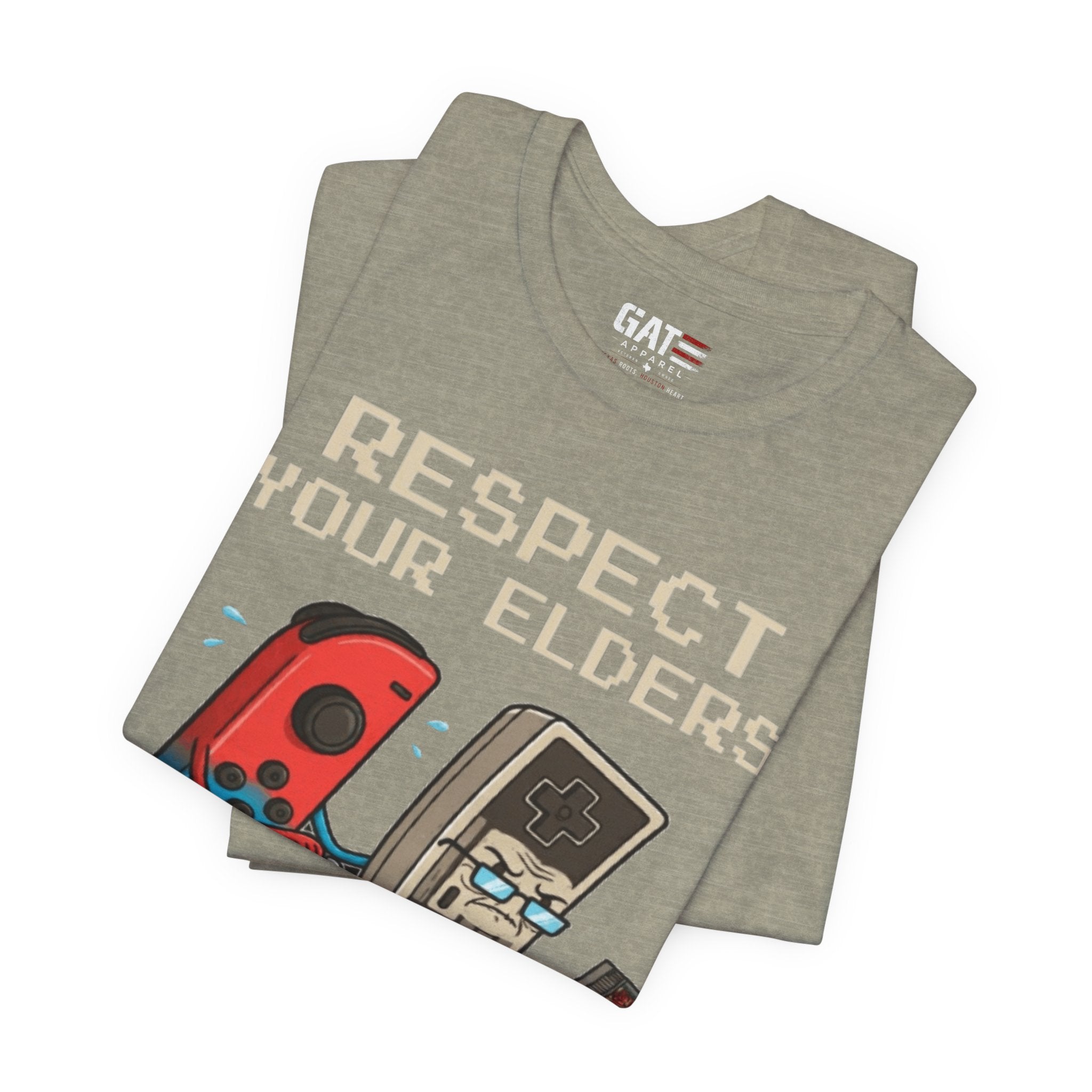 Respect Your Elders Tee — Retro Game Controller Graphic T-Shirt