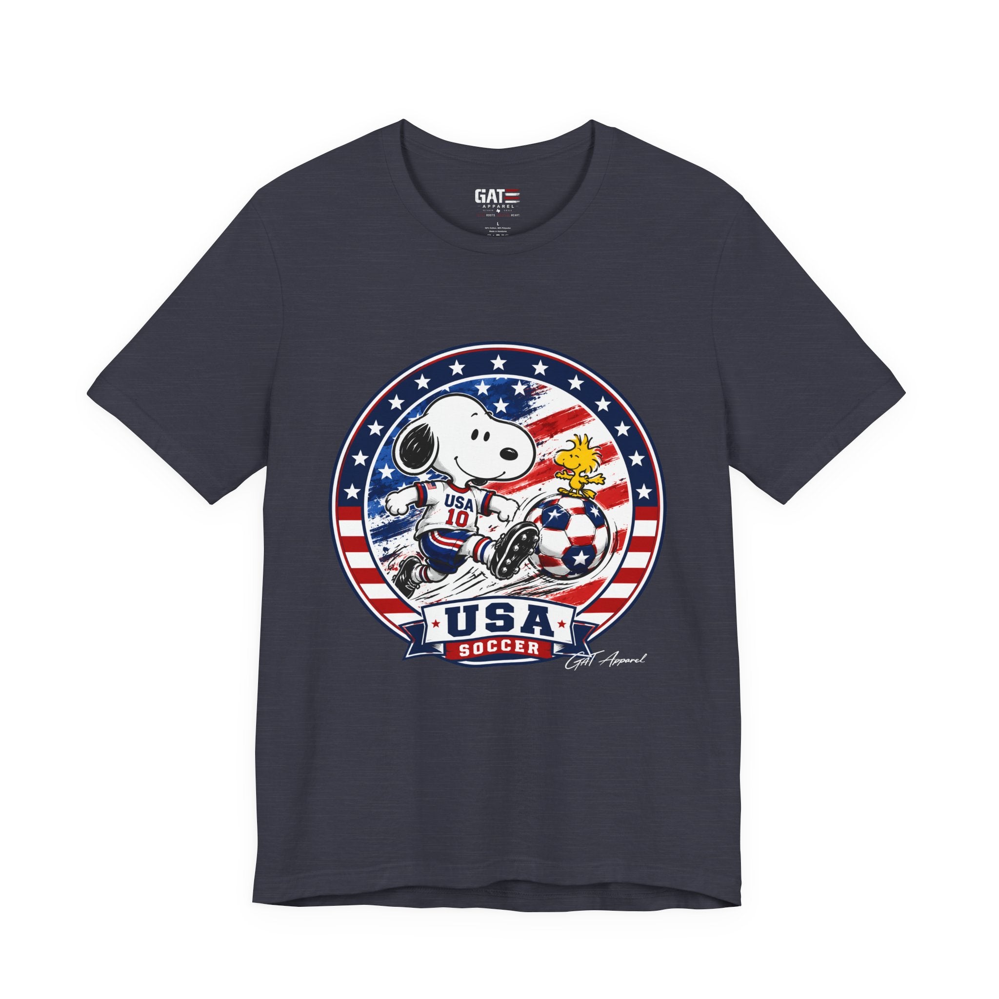 USA Soccer Snoopy Shirt  Patriotic USA Soccer Tee American Flag Design, World Cup, Soccer Fan