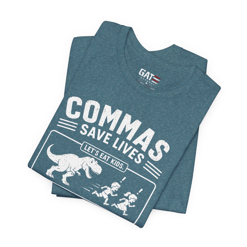 Funny Grammar Shirt, Commas Save Lives Shirt, Let's Eat Kids Tee, English Teacher Shirt, Punctuation Shirt, ELA Teacher Gift, Back to School